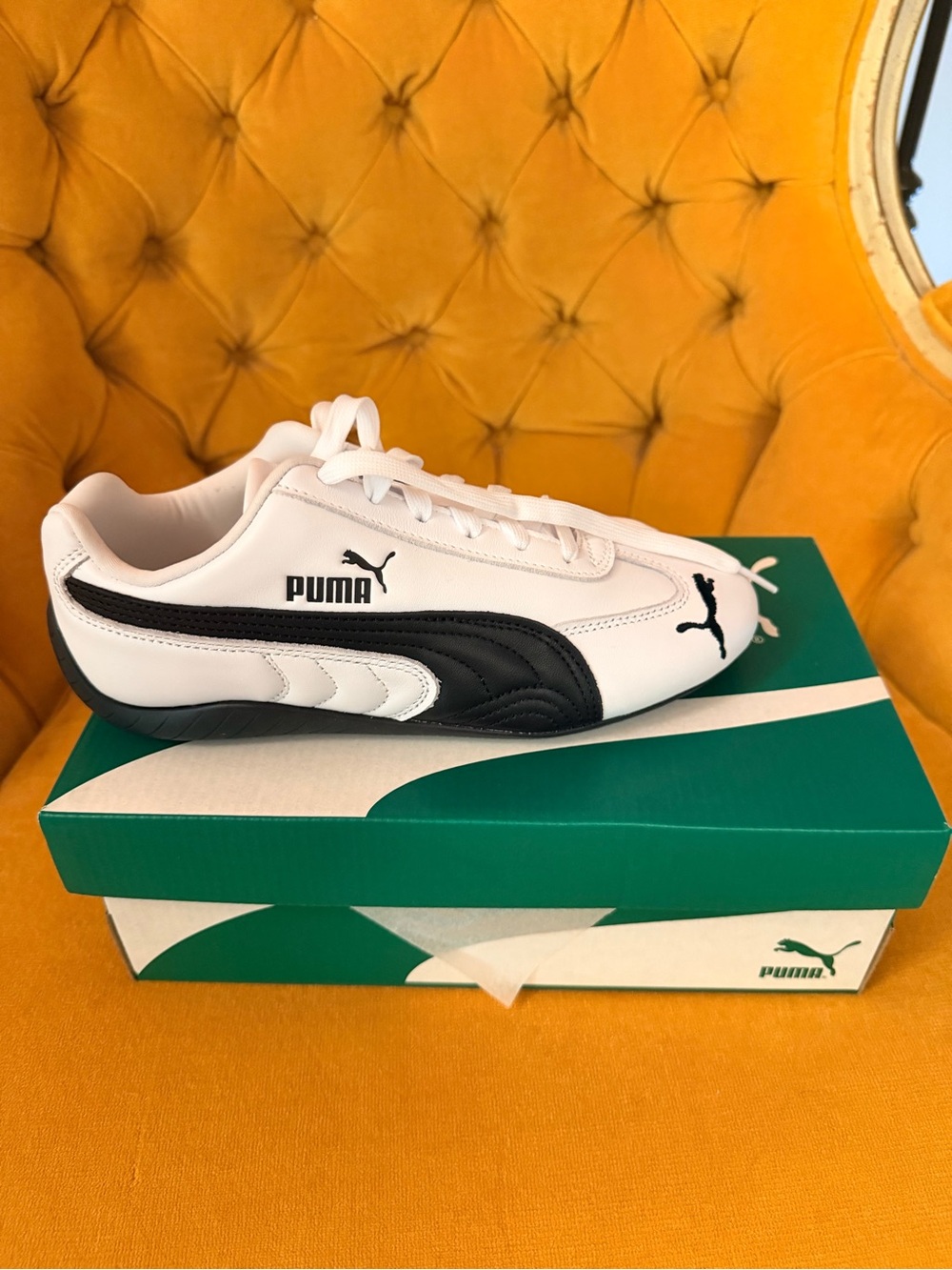 Puma White and Black Low-Top Sneaker